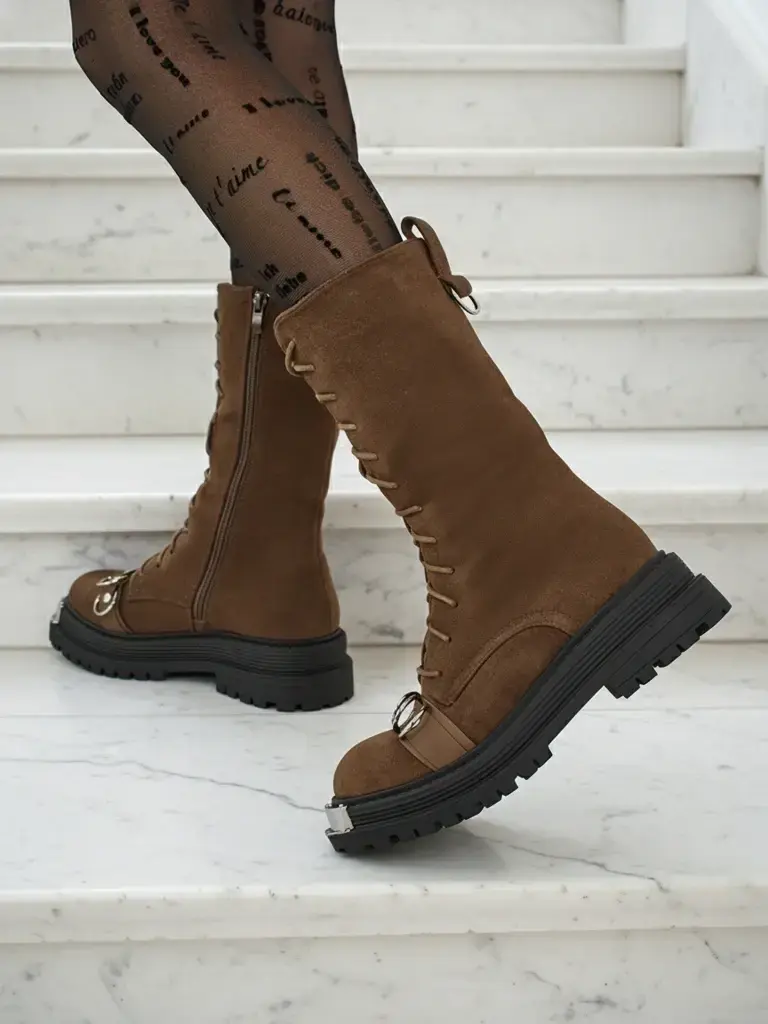 Resti Flora Women's Ankle Boots Brown Suede Elegant for Autumn