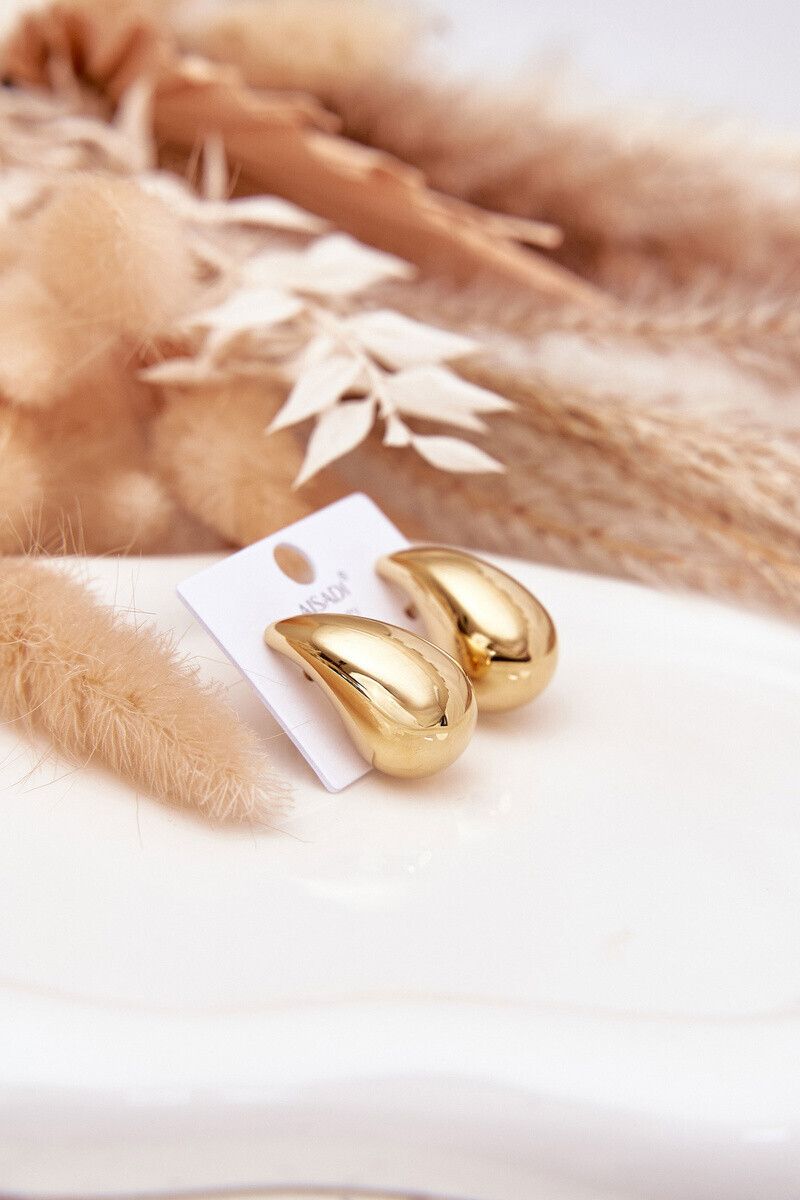 Boto Ženské náušnice z chirurgické oceli Velké kapky zlaté