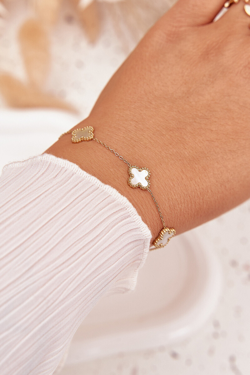 Boto Náramek S Přívěsky Nerezová Ocel Zlatá Perla