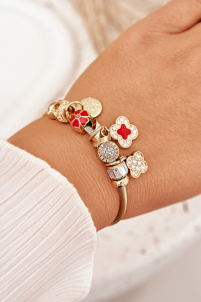 Boto Dámský Náramek Charms Růžový Stříbrný Mouse