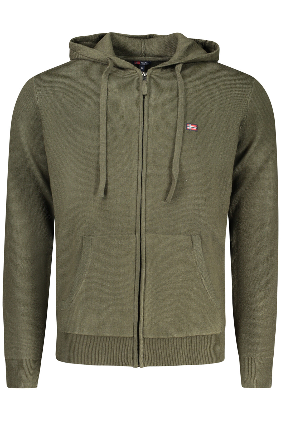 Pánská zelená mikina s kapucí na zip