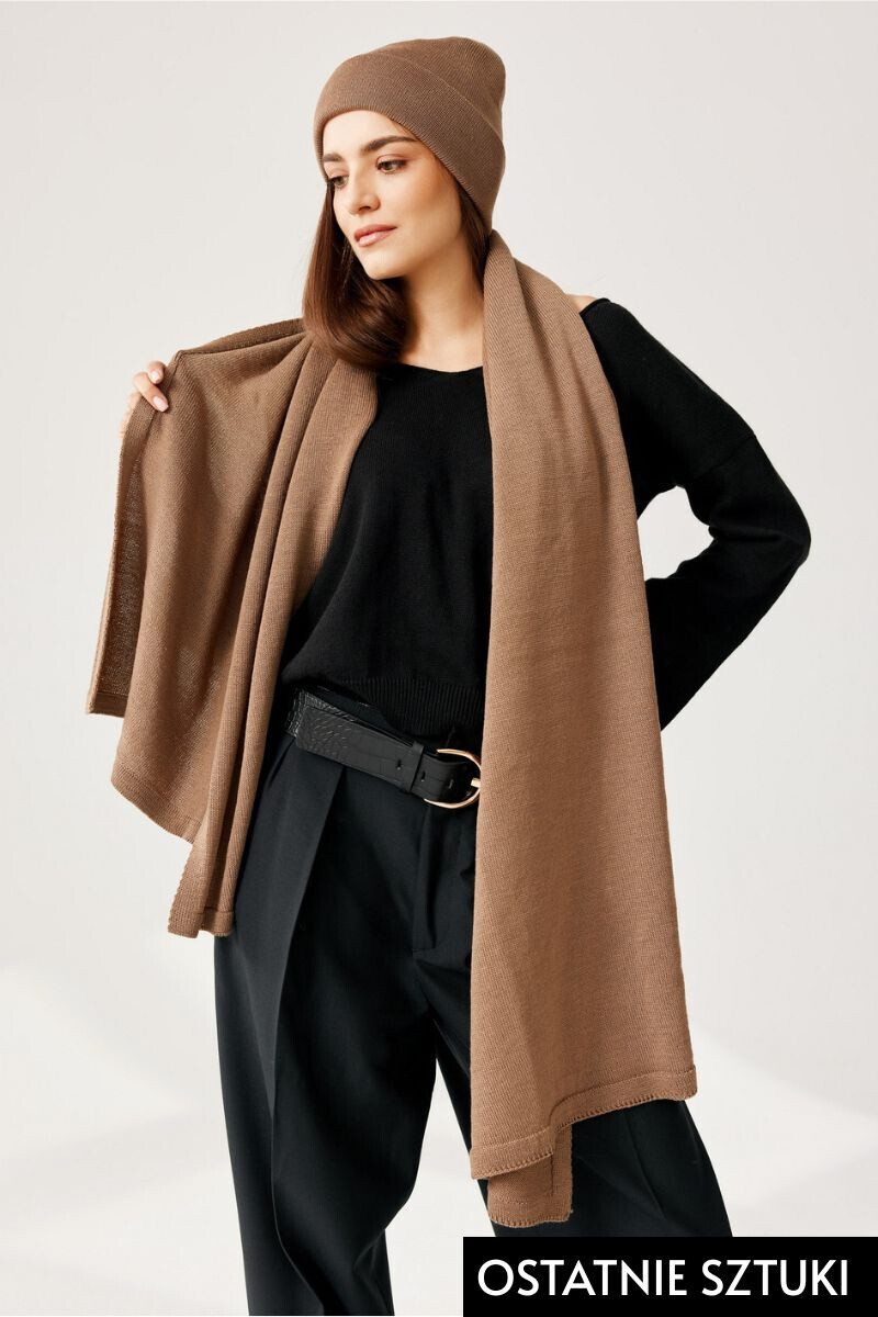 Ander PENELOPE women's scarf - 100% merino wool - CAMEL