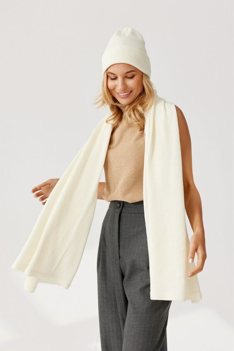 Ander PENELOPE women's scarf - 100% merino wool - OFF WHITE