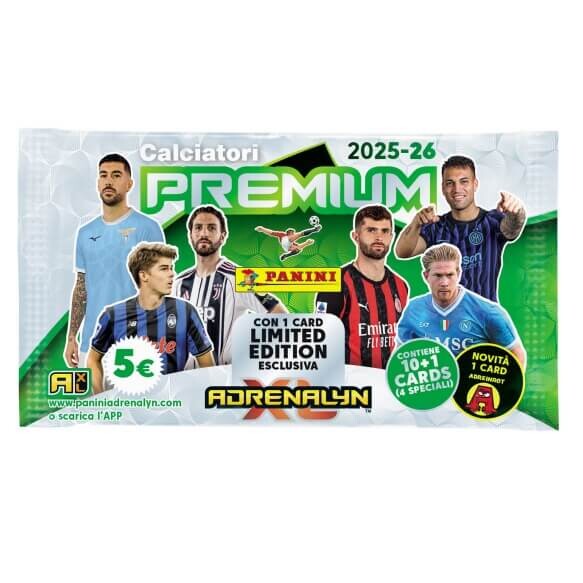 Fotbalové karty Panini Serie A 2025/2026 - ADRENALYN XL Premium balíček