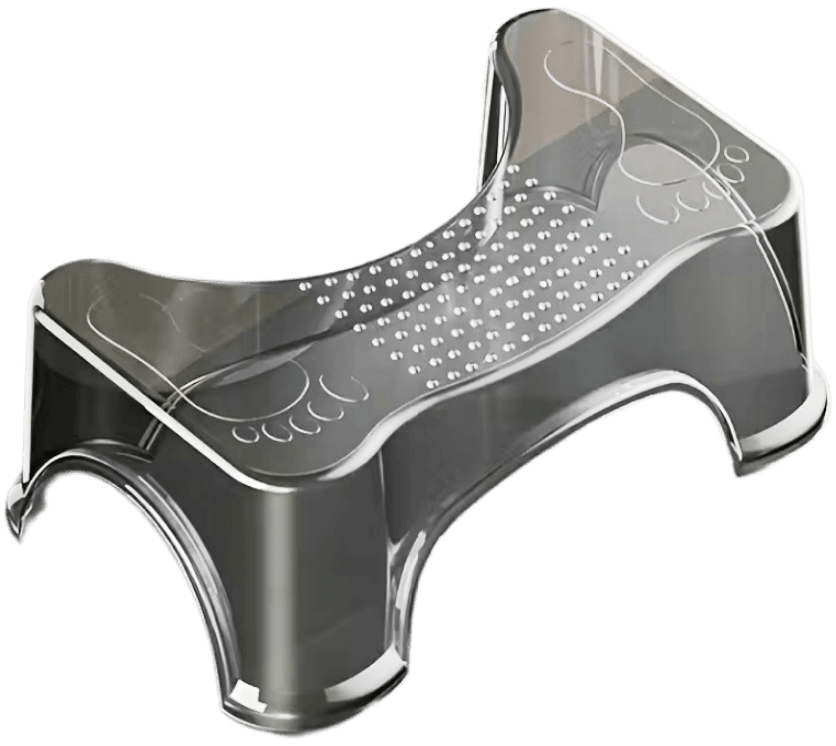 Eco produkty Toaletní stolička na wc Crystal Smoke,  záchodová stolička pro zdravější vyprazdňování, podstavec k toaletě -  PODNOŽKA PŘI SEZENÍ NA TOALETĚ