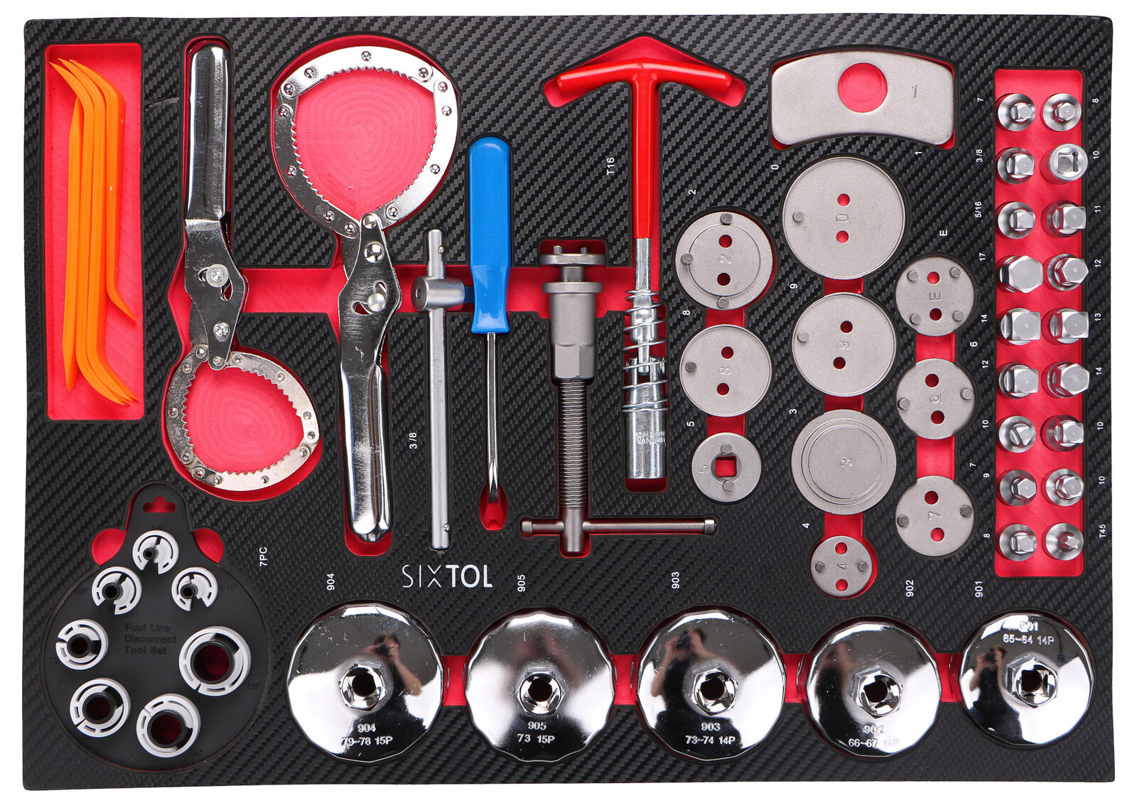 Modul s nářadím do dílenského vozíku MECHANIC TOOL TRAY 10, 52ks SIXTOL