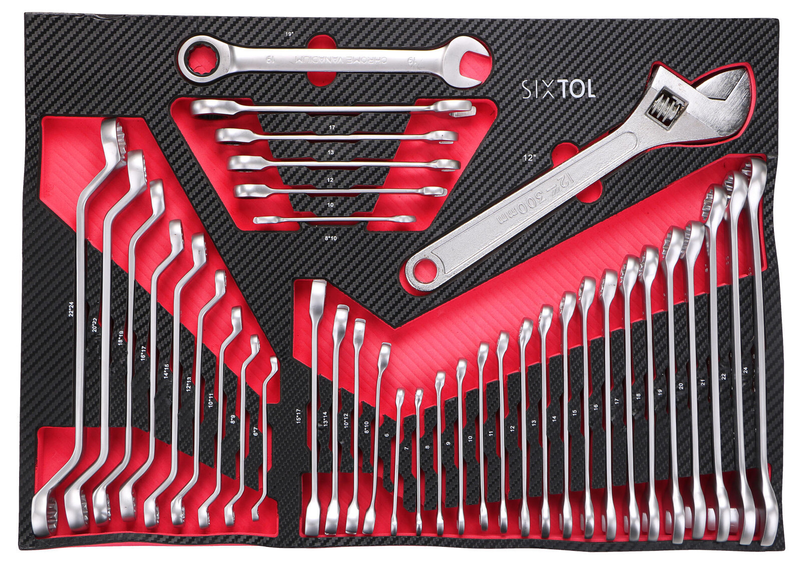 Modul s nářadím do dílenského vozíku MECHANIC TOOL TRAY 11, 39ks SIXTOL