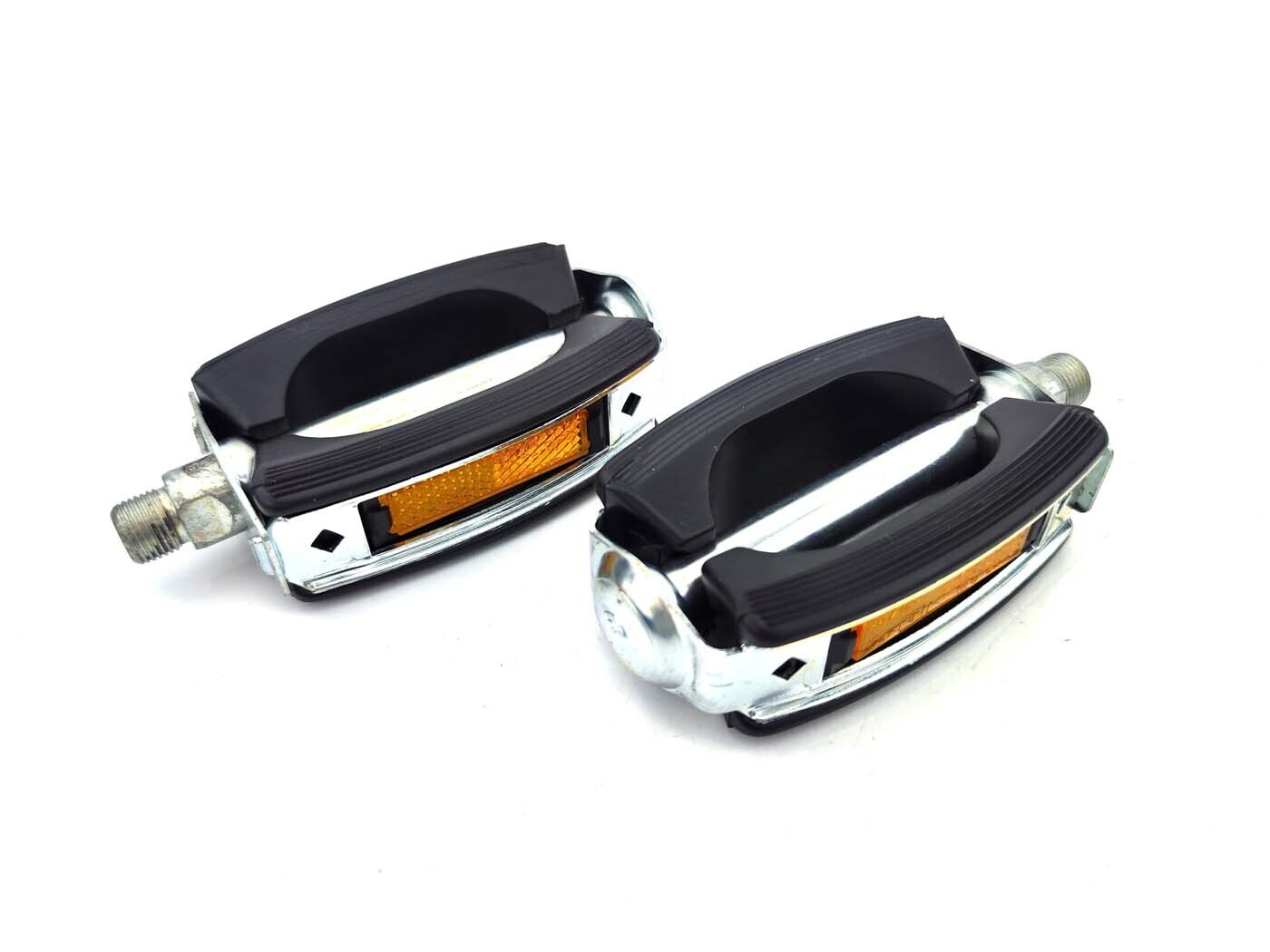 Diverse / Import Pár pedálů 9/16 černé/stříbrné pro Zündapp, Kreidler, Hercules, Puch, DKW, Miele, NSU, Gritzner, Göricke