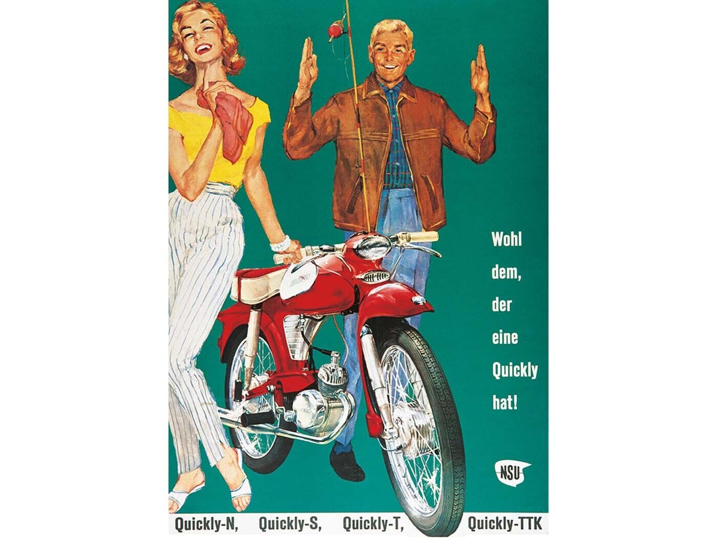 Diverse / Import Reklamní plakát NSU Quick 42 cm 29 cm pro Quickly N, S, T, TTK