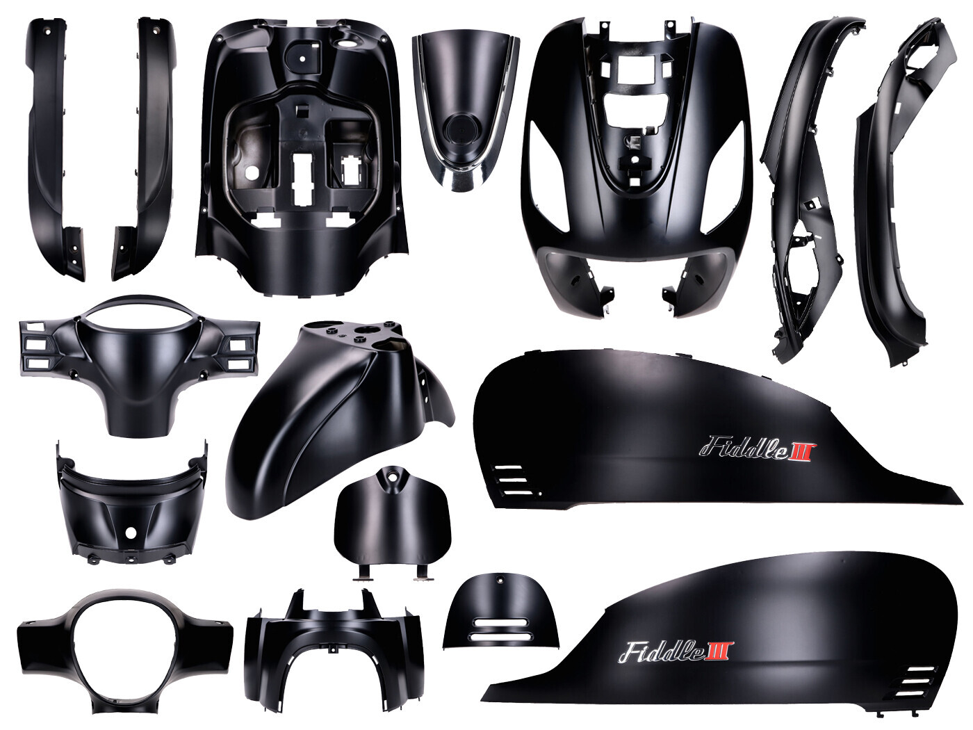 Diverse / Import Sada kapotáže černá matná 16dílná pro Sym Fiddle 3 roky 2014–2020