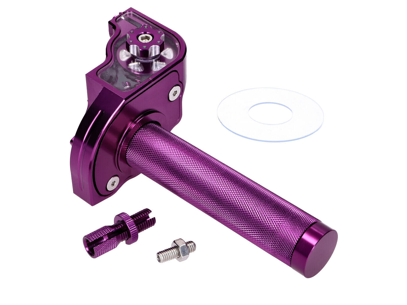 101 Octane Rychlopal fialový CNC pro řídítka 22 mm pro Moped, Moped