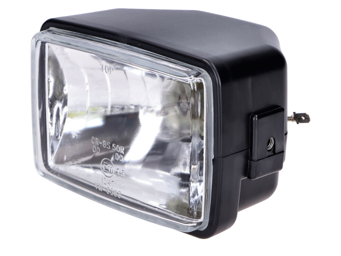 Diverse / Import Přední světlo obdélníkové černé 130 mm pro Tomos A35, Moped, Moped, Mokick