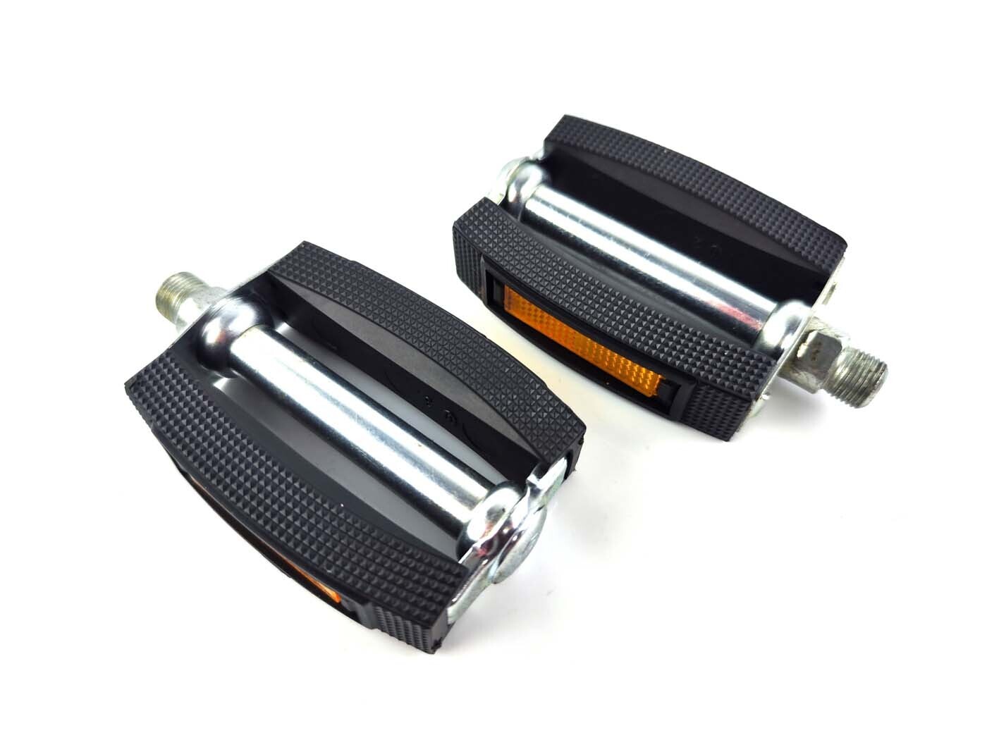 Diverse / Import Pár pedálů černo-stříbrných pro Zündapp, Kreidler, Hercules, Puch, DKW, Miele, NSU, Gritzner, Göricke