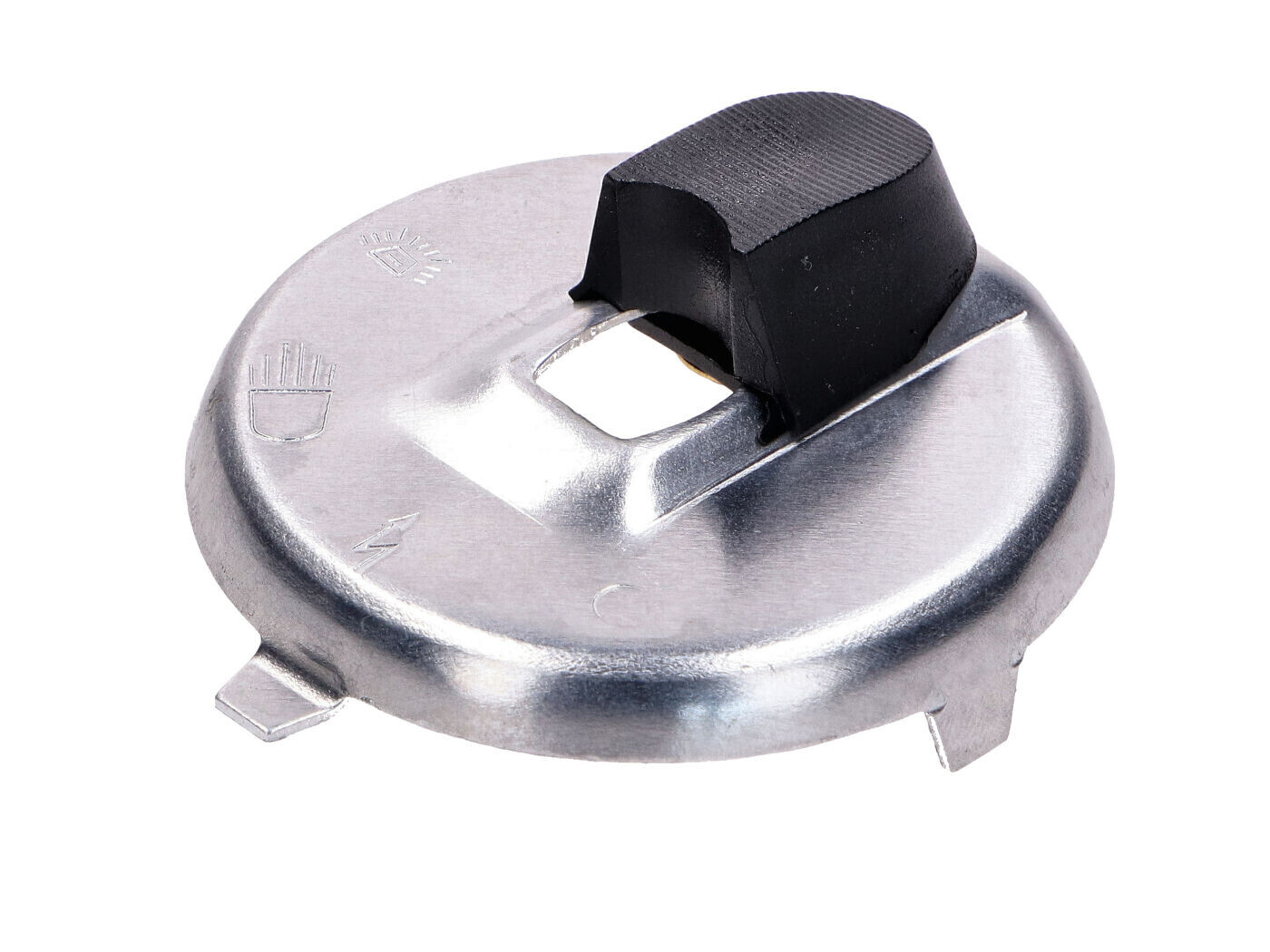 Diverse / Import Kryt zámku zapalování, hliníkový, stříbrný, pro Simson, Duo 4/1, 4/2, KR 51/1, 51/2, SR4-2, SR4-3, SR4-4