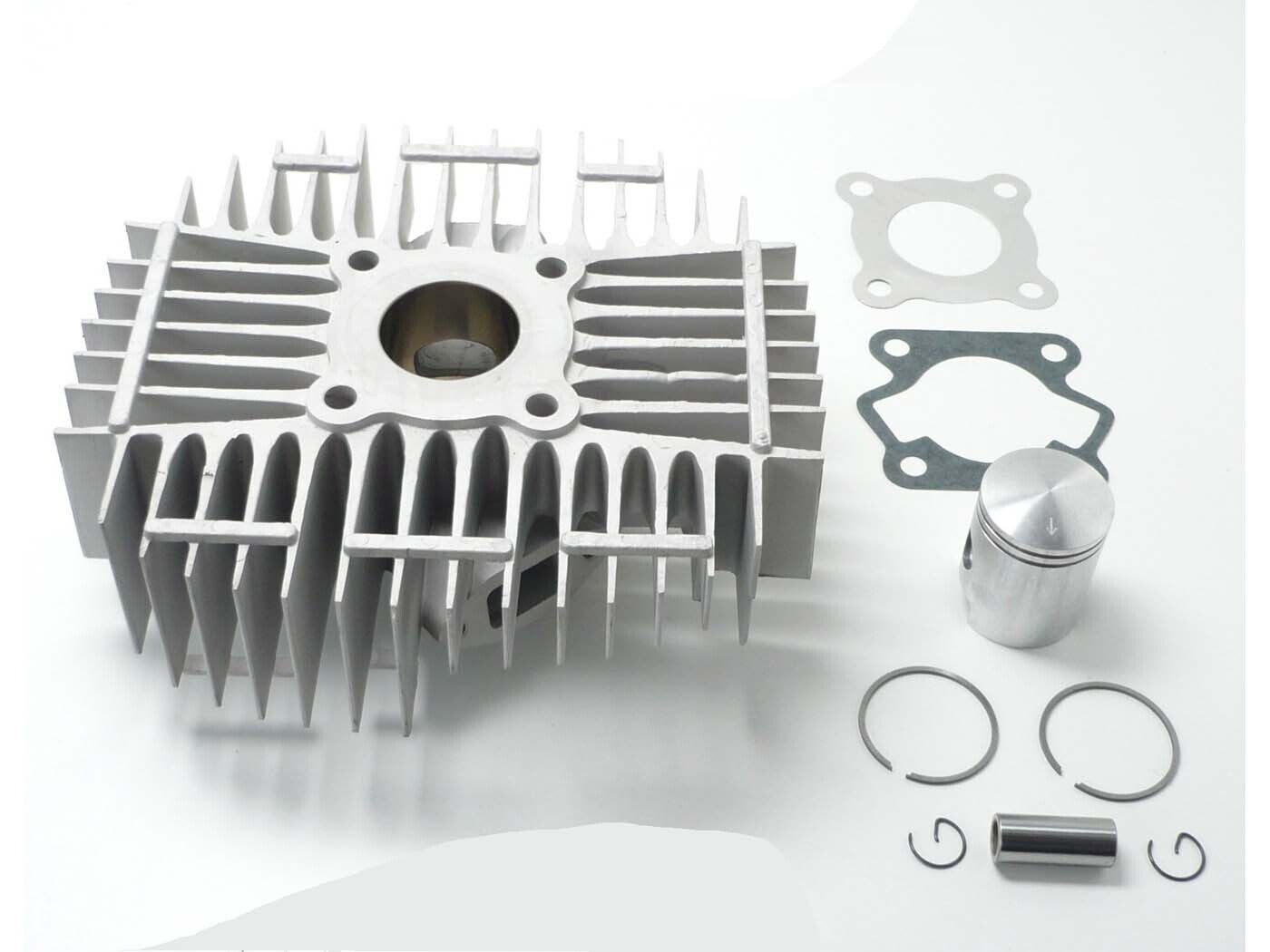 Diverse / Import Hliníková sada válce 50 ccm, vrtání 40 mm, připojení na přírubu 32 mm, rozteč děr 48 mm, rozteč svorníků 55 mm pro Kreidler Florett RS, Mustang