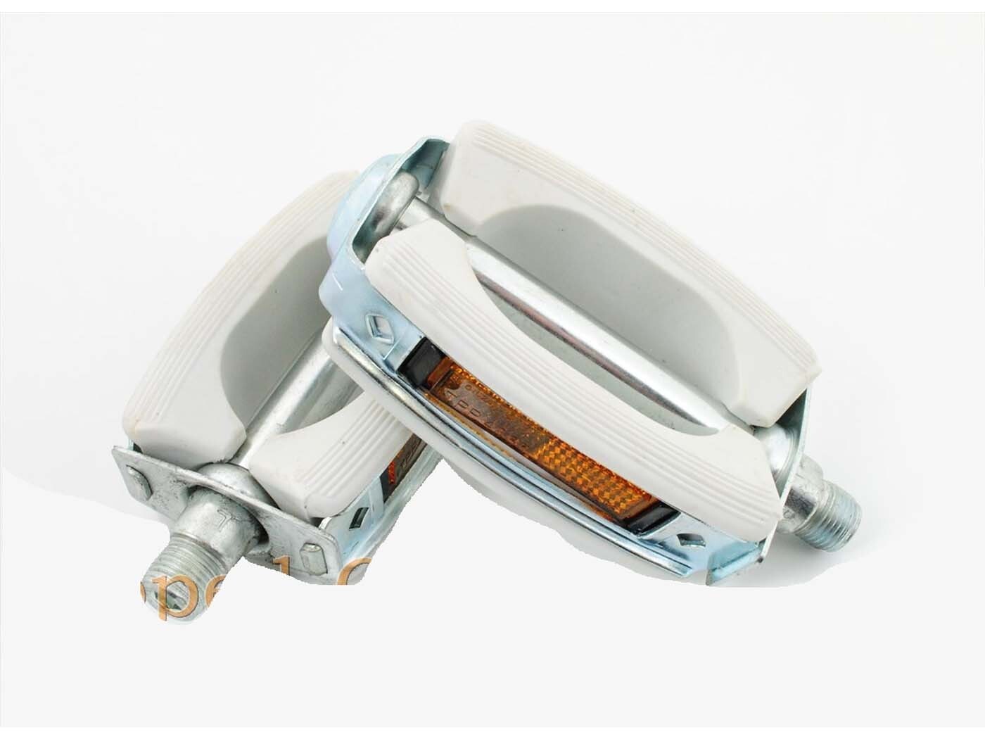 Diverse / Import Pár bílých pedálů pro Zündapp, Kreidler, Hercules, Puch, DKW, Miele, NSU, Gritzner, Göricke