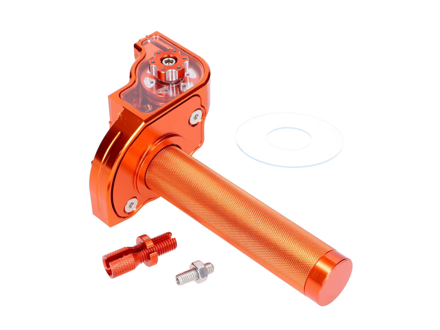101 Octane Rychlopal oranžový CNC pro řídítka 22 mm pro Moped, Moped