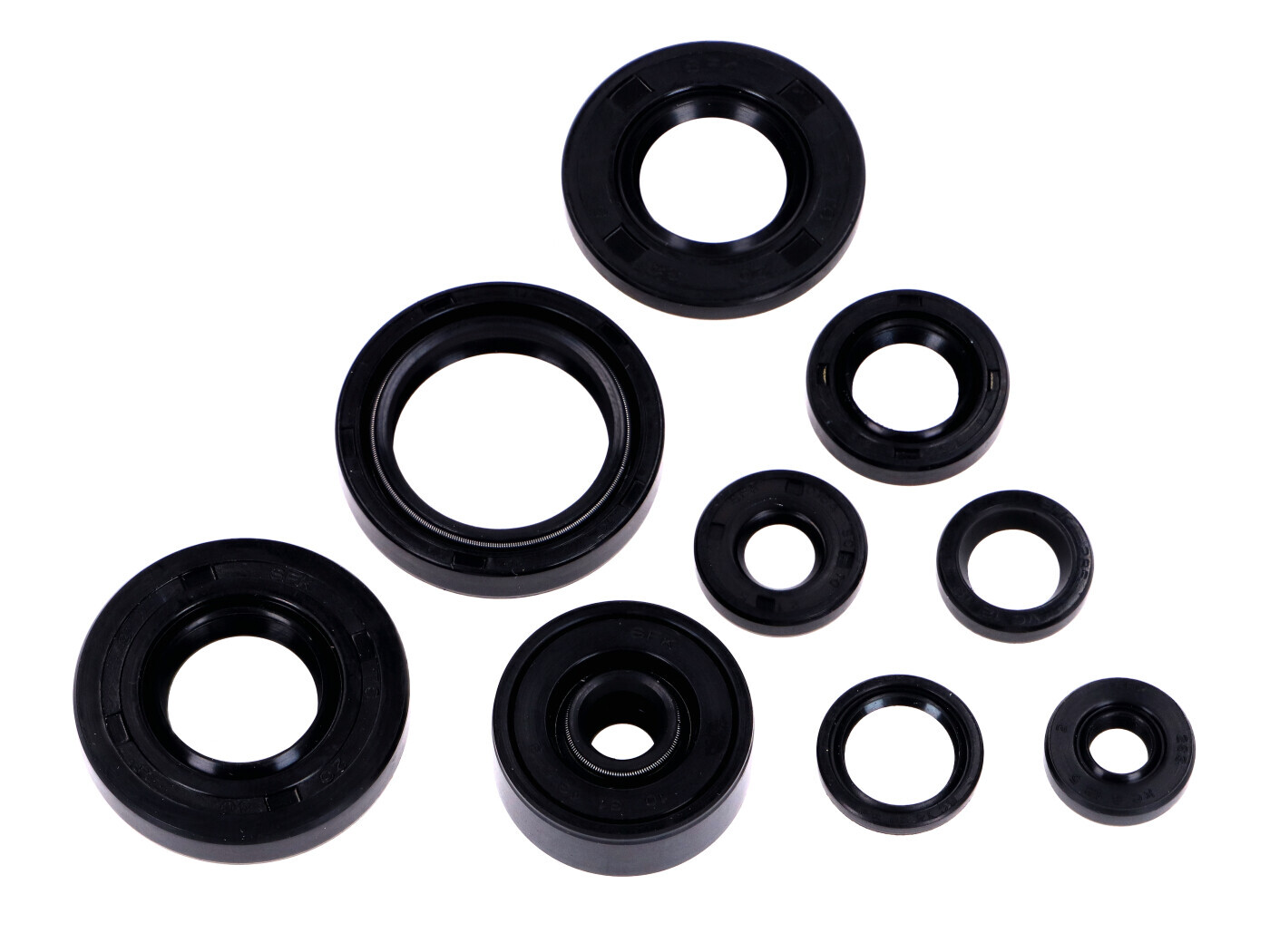 Diverse / Import Sada gufer motoru, 9dílná, černá, pro Yamaha DT 80 LC, LC 2, RD 2