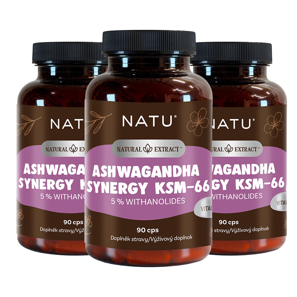 2+1 Ashwagandha extrakt KSM-66 (5% withanolidů) s piperinem 90 kapslí