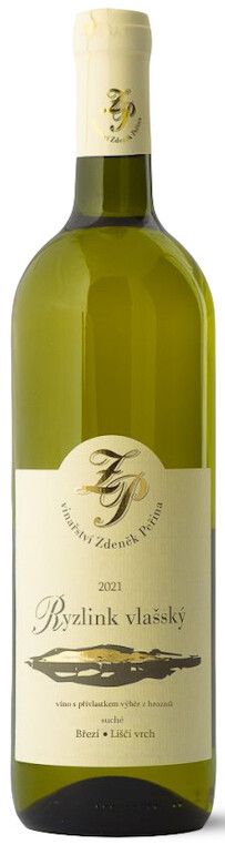 Ryzlink Vlašský Liščí vrch 2021, výběr z hroznů, Vinařství Peřina, polosladké