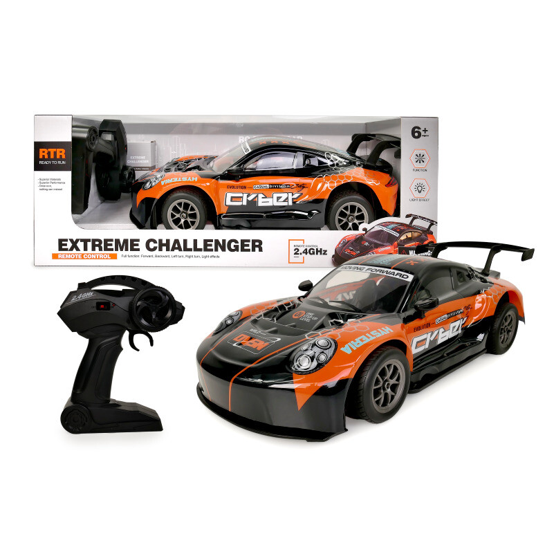 Mamido Mamido Auto na dálkové ovládání RC Drift Auto 1:8 XXL s LED světly oranžové