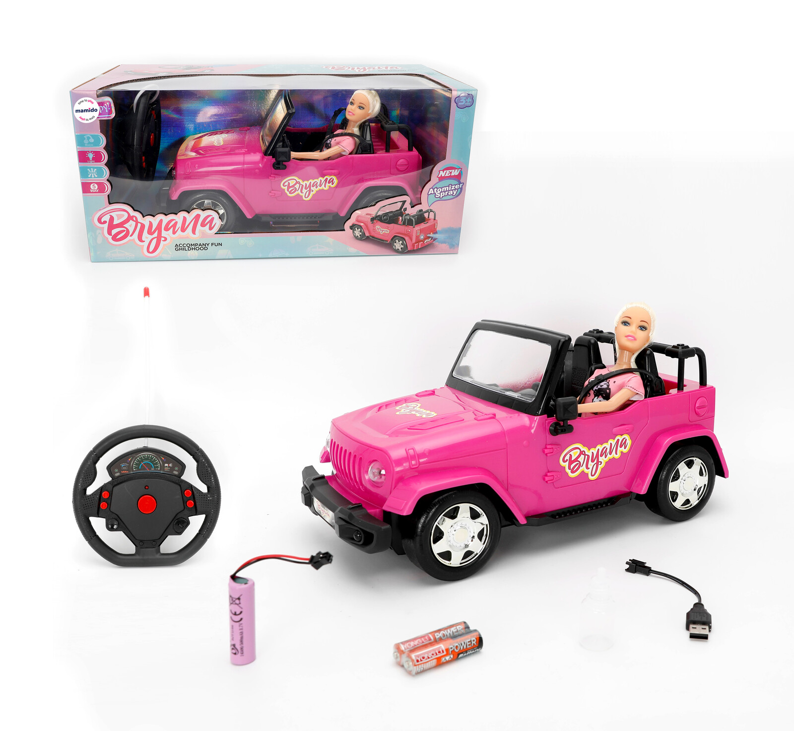 Mamido Mamido Autíčko jeep na dálkové ovládání s panenkou fialové RC