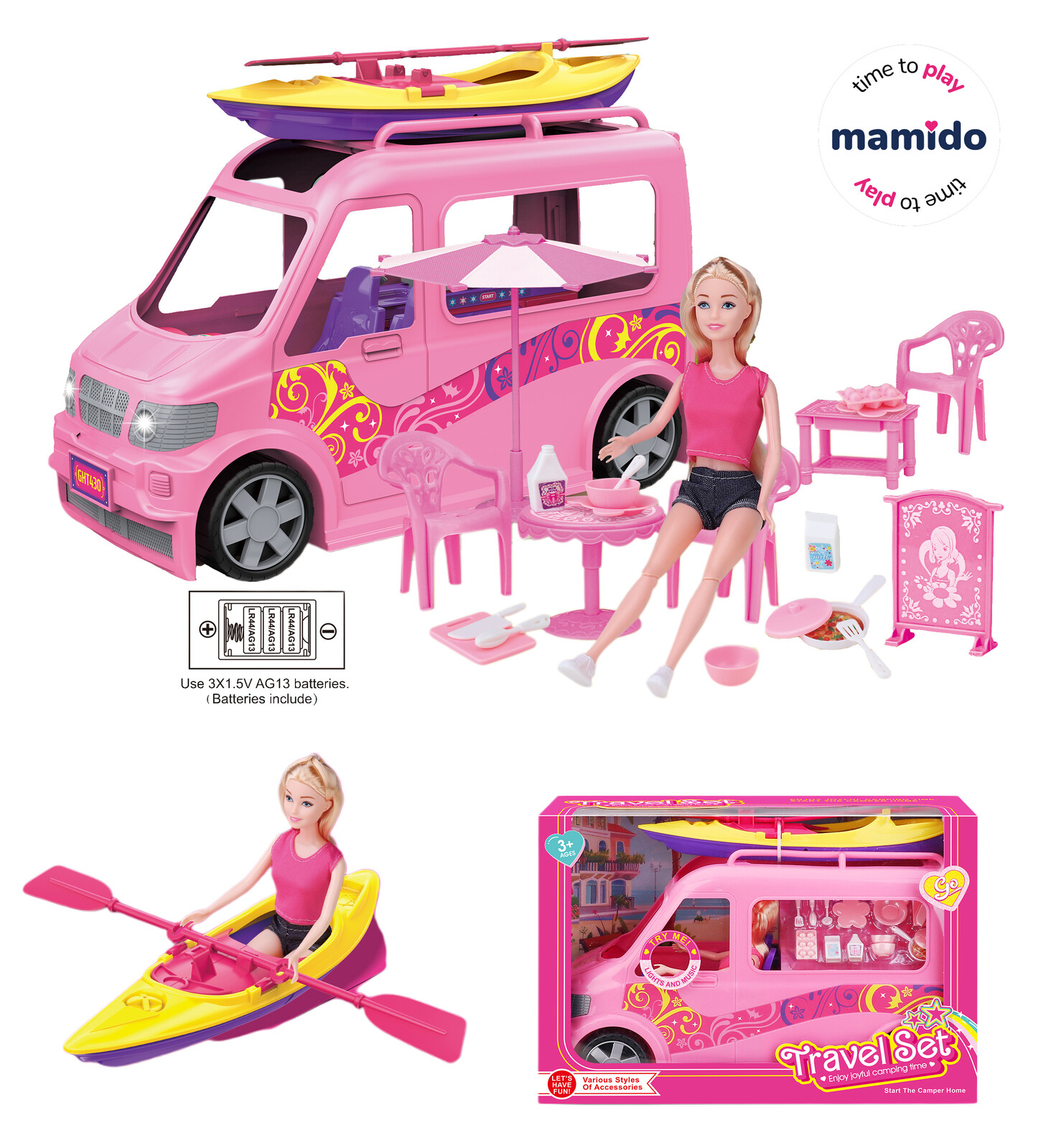 Mamido Mamido Panenka s obytným vozem, kajekem a doplňky MT1359
