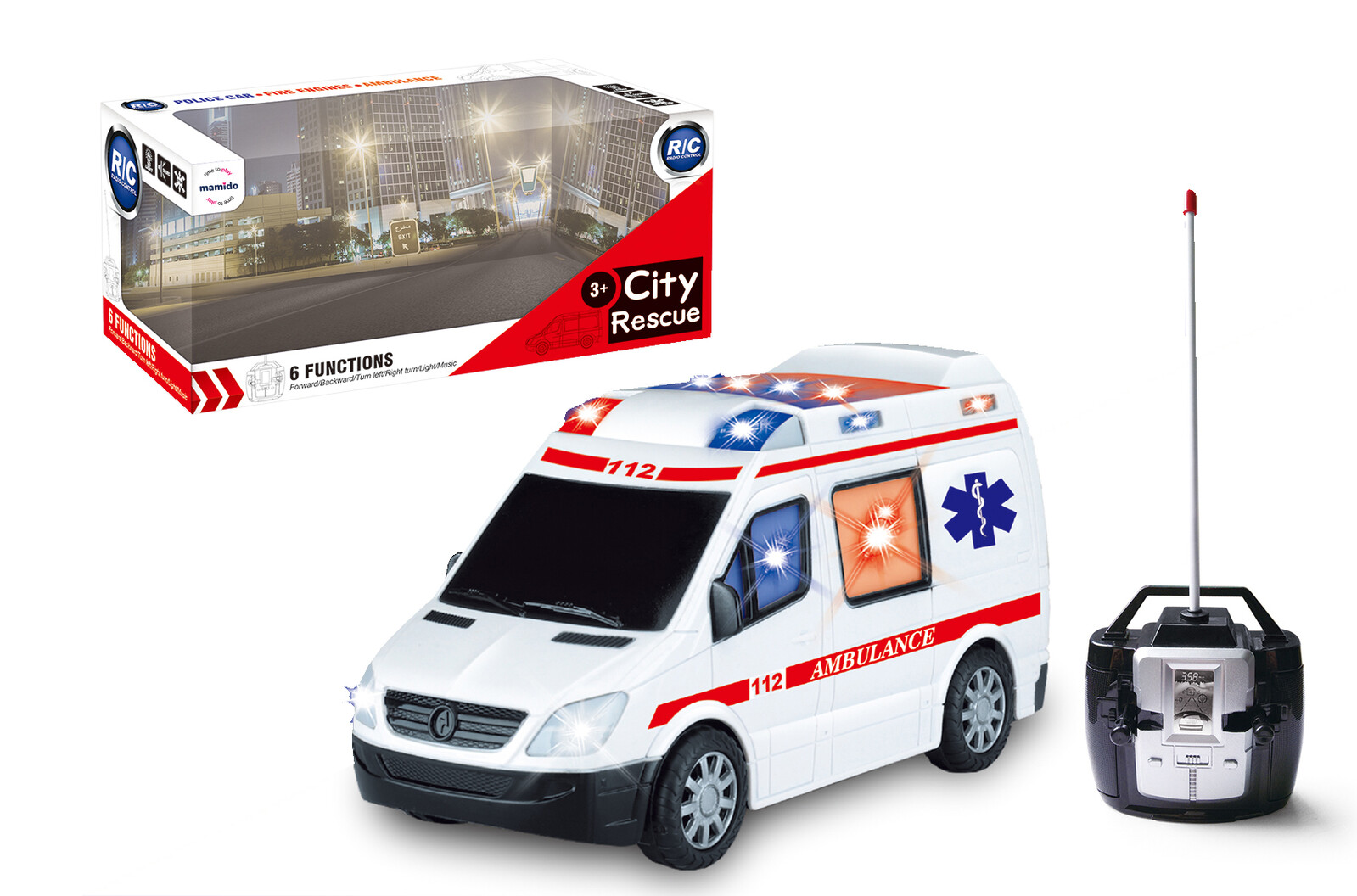 Mamido Mamido Sanitka na dálkové ovládání se světly Ambulance MT1376 RC