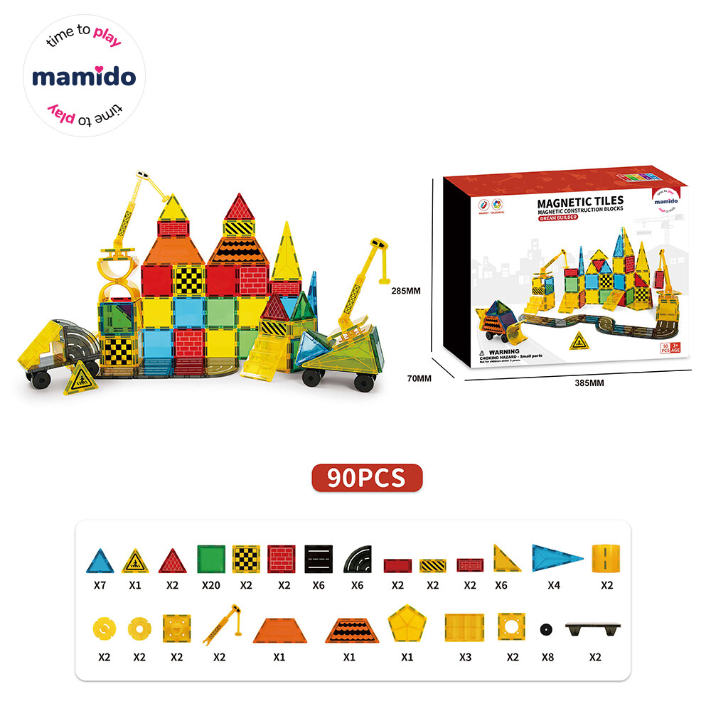 Mamido Mamido Magnetická stavebnice dopravní město 90 dílů, Dopravní vozidla MT1491