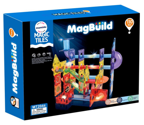Mamido Mamido Magnetická svítící stavebnice kuličková dráha 110 dílů MT1505