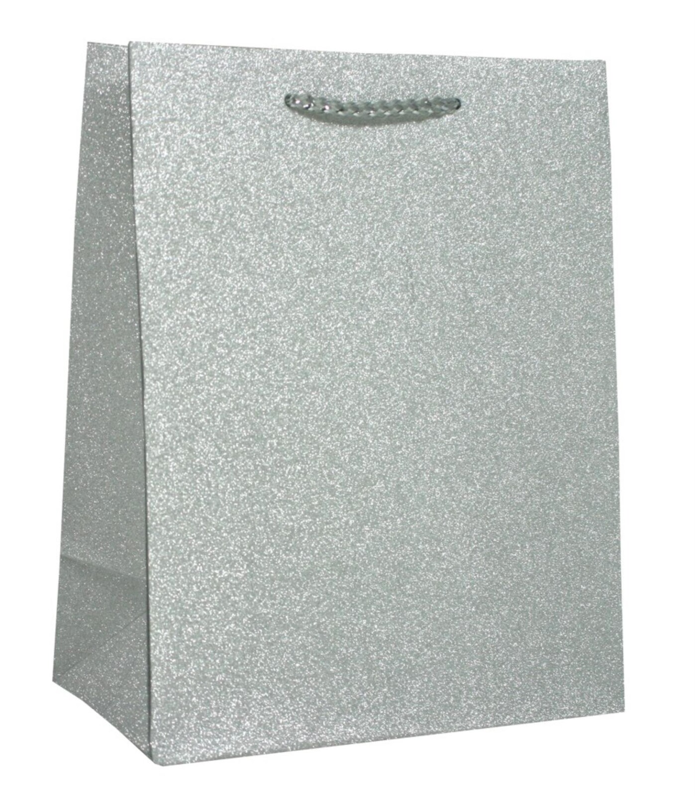 Vánoční taška, glitter, stříbrná, 33 x 26 x 12,5 cm