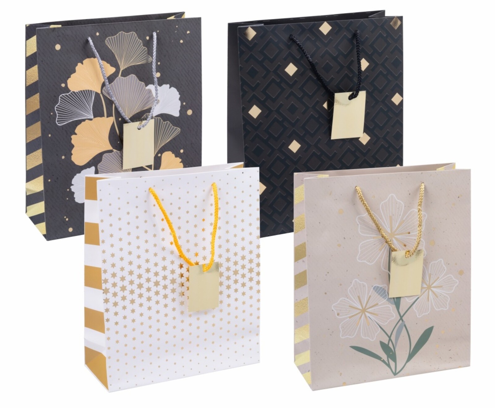 Donau Dárková taška - 25 x 30 x 10 cm, mix vzorů se zlatou, 1 ks