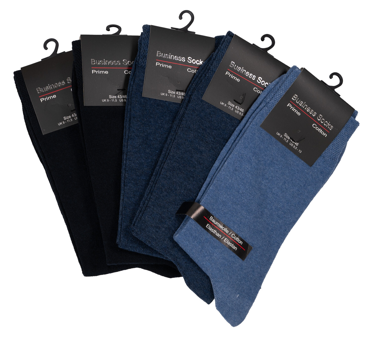 Business Socks Pánské bavlněné business ponožky 5 párů - odstíny modré Velikost: 39-42