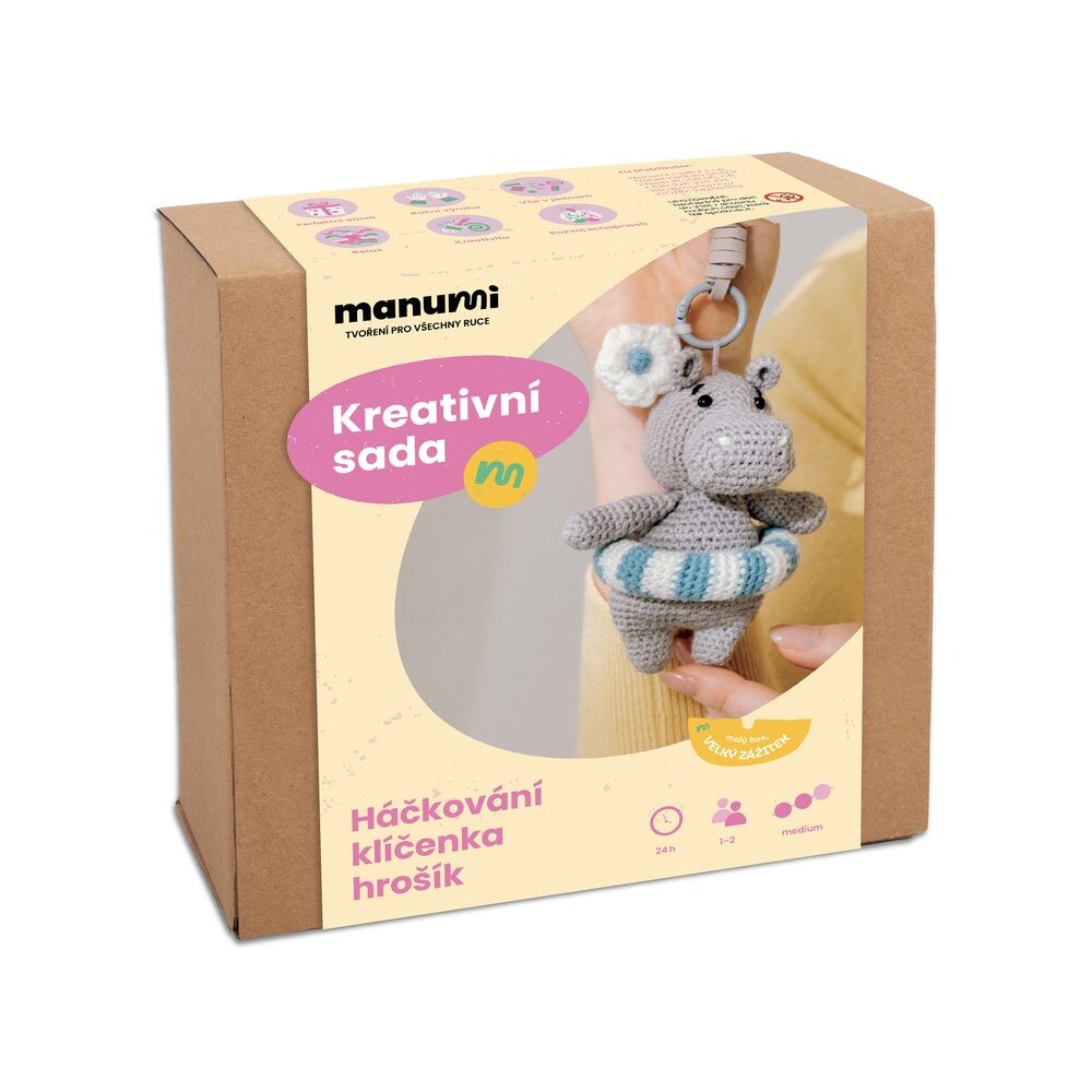 Manumi kreativní sada na háčkování přívěsku Hrošík - 1 ks