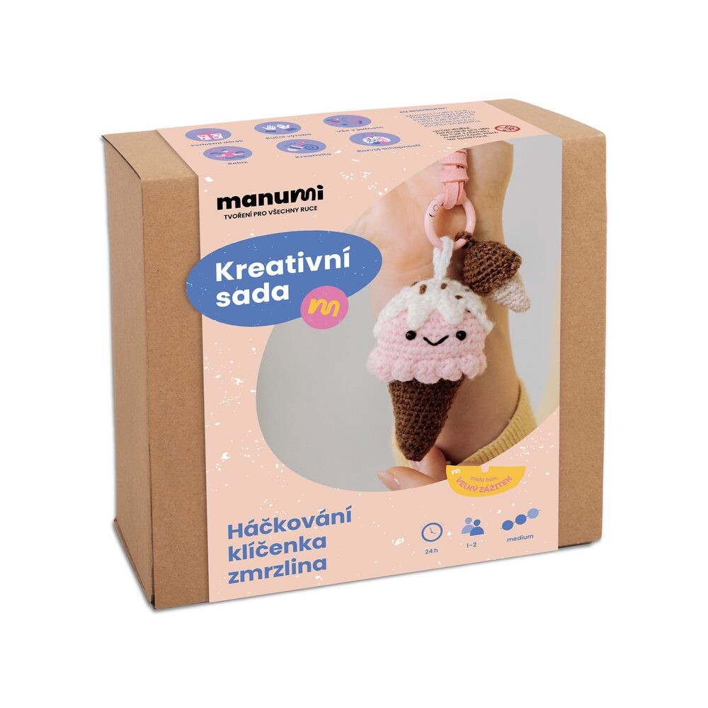 Manumi kreativní sada na háčkování přívěsku Zmrzlina - 1 ks