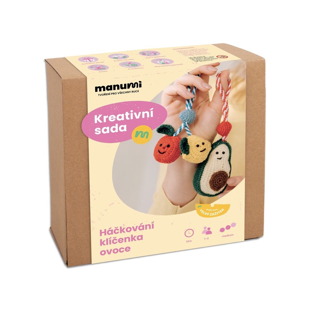 Manumi kreativní sada na háčkování přívěsku Ovoce - 1 ks