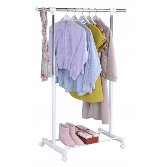 Věšákový stojan na kolečkách OTTO bílý