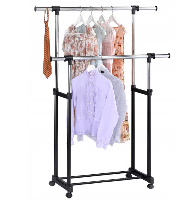 Věšákový stojan na kolečkách OTTO BIS černý