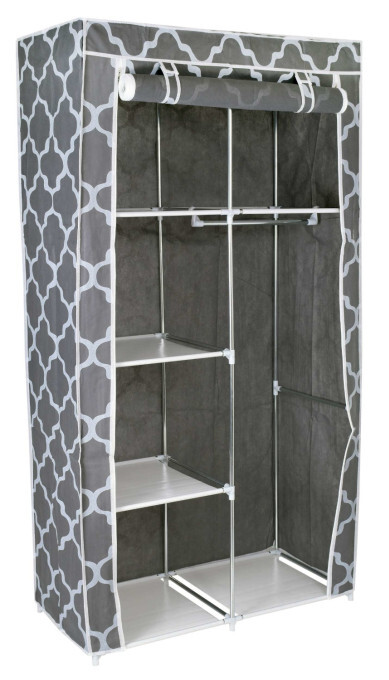 Šatníková skriňa MIRA šedá / bílá