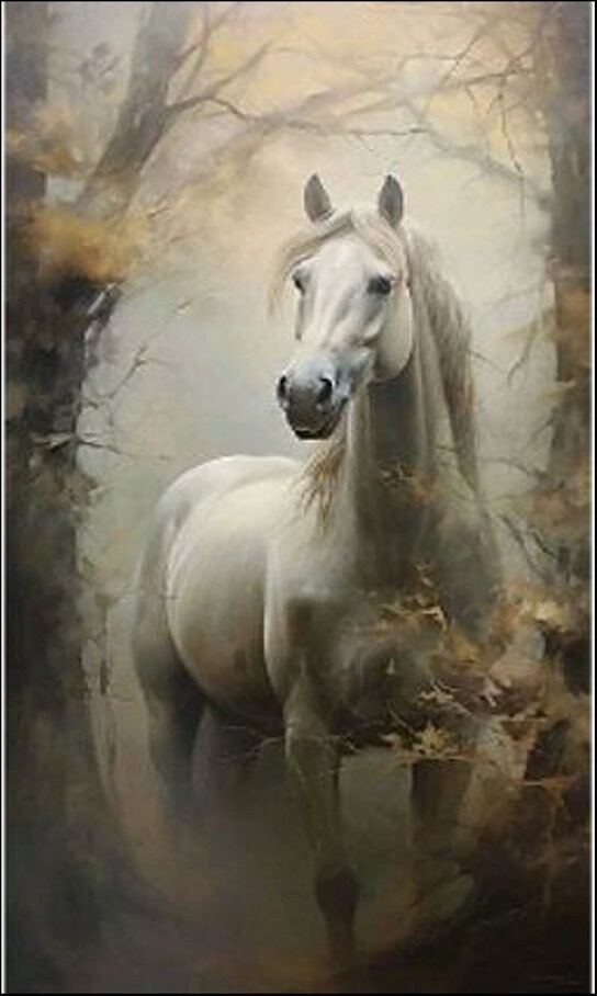 Diamantové malování Bělouš v mlze