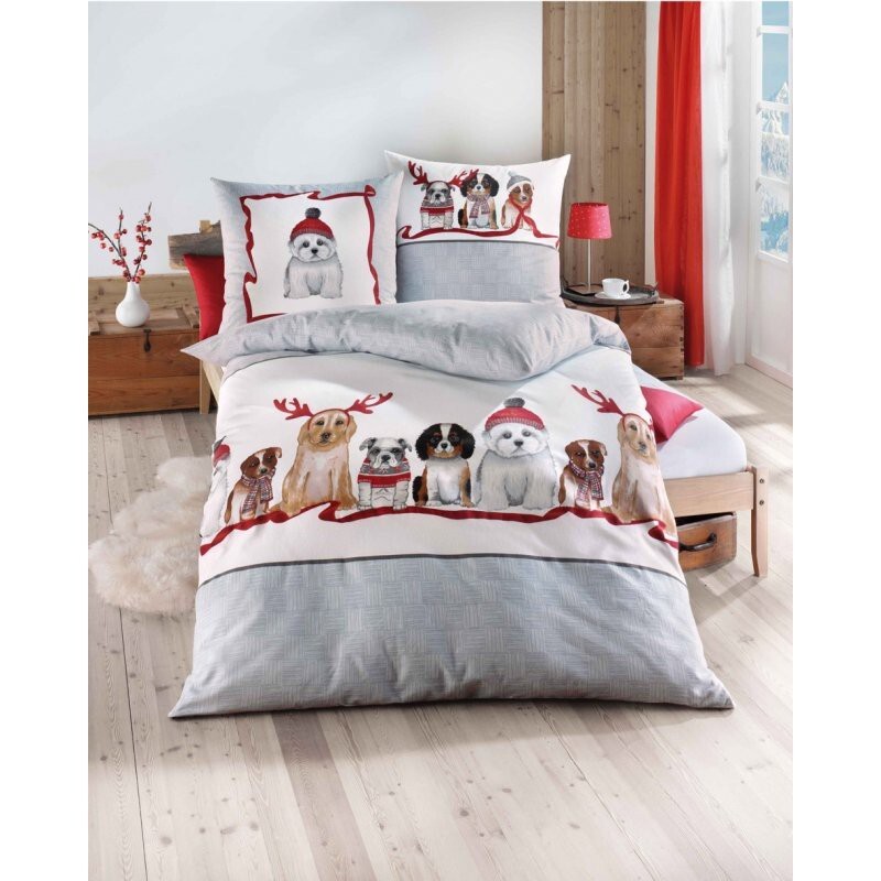 Polášek Holešov Povlečení Kaeppel FL 406/510 schwarz 140x200 / 70x90, 140x200 / 70x90 cm, Šedá cm