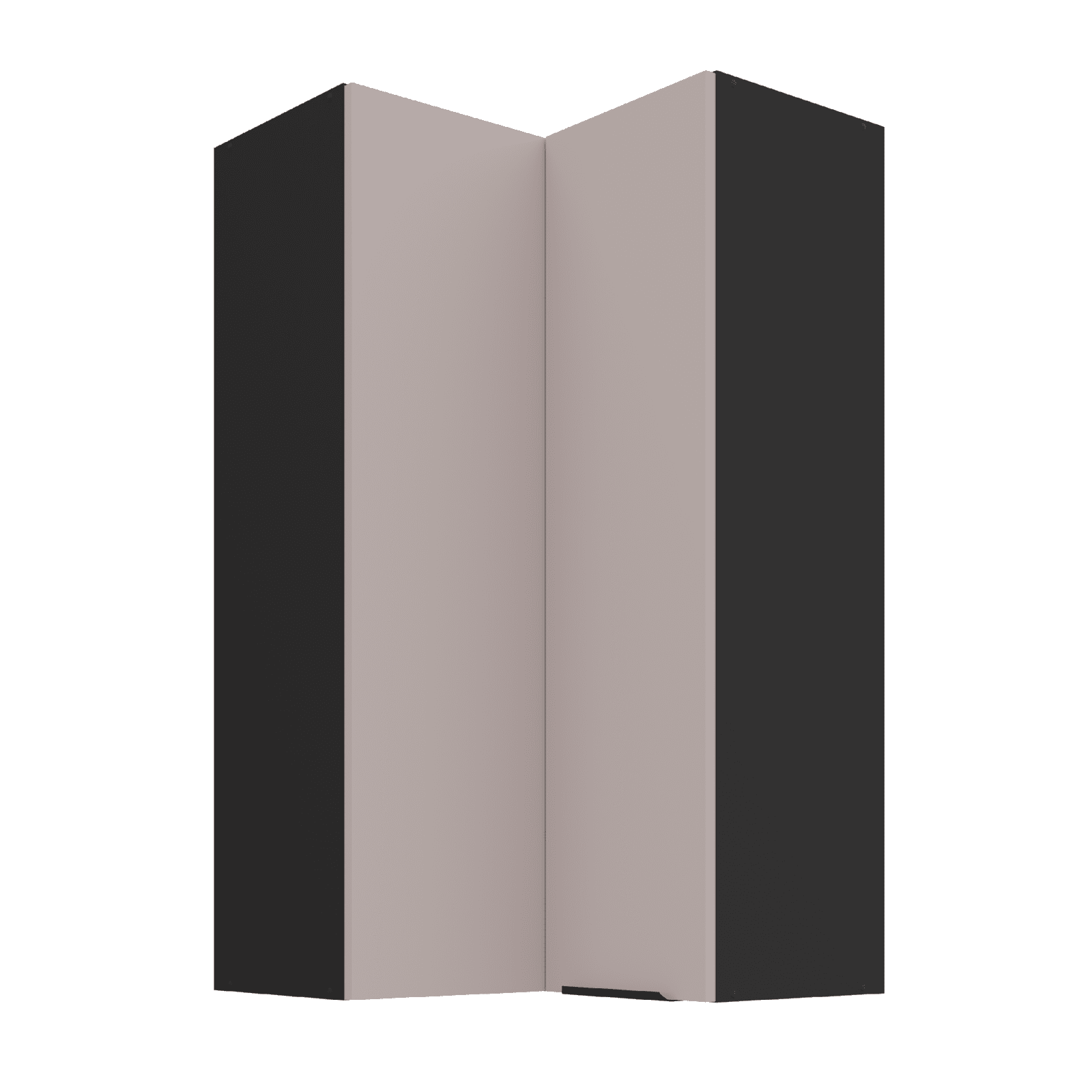 Horní rohová skříňka Arona 60x60 GN-108 2F (90°) Barva korpusu: Černá, Barva dvířek: Kašmír