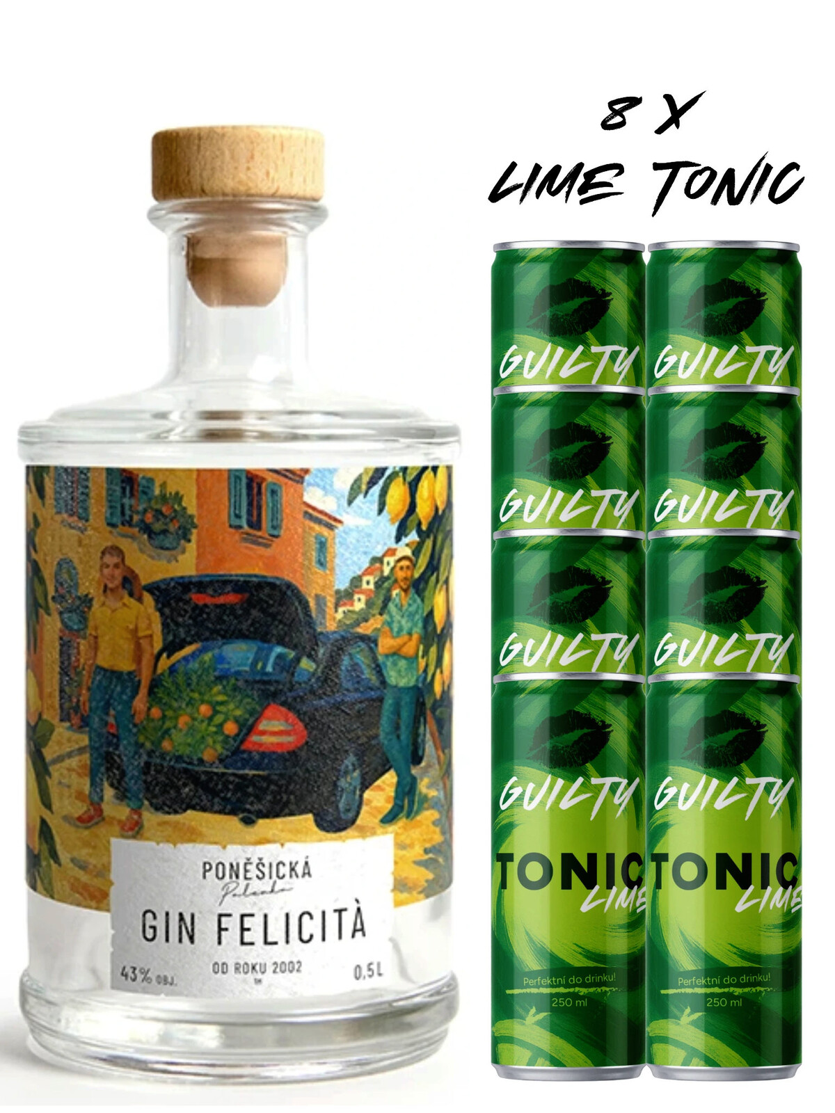 Lihovarek.cz  Poněšický Gin Felicità + 8x GUILTY Tonic LIME