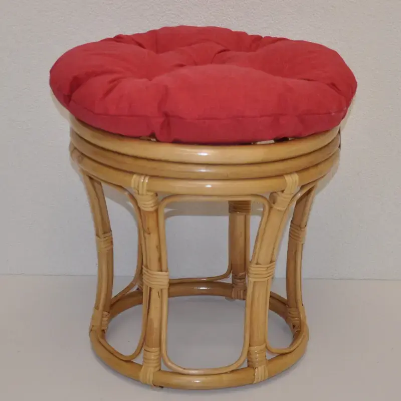 Axin Trading Ratanová taburetka velká medová - polstr vínový melír