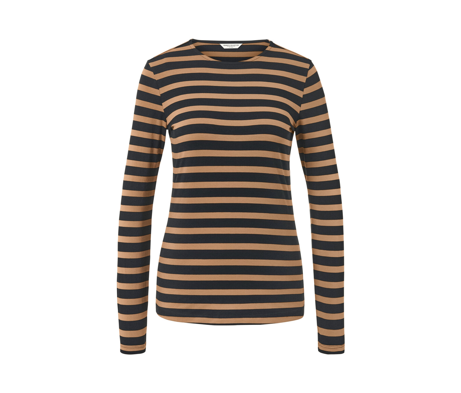 Tchibo - Proužkované triko s dlouhým rukávem - pro ženy - vel. M 40/42 - barva: černá/s proužky