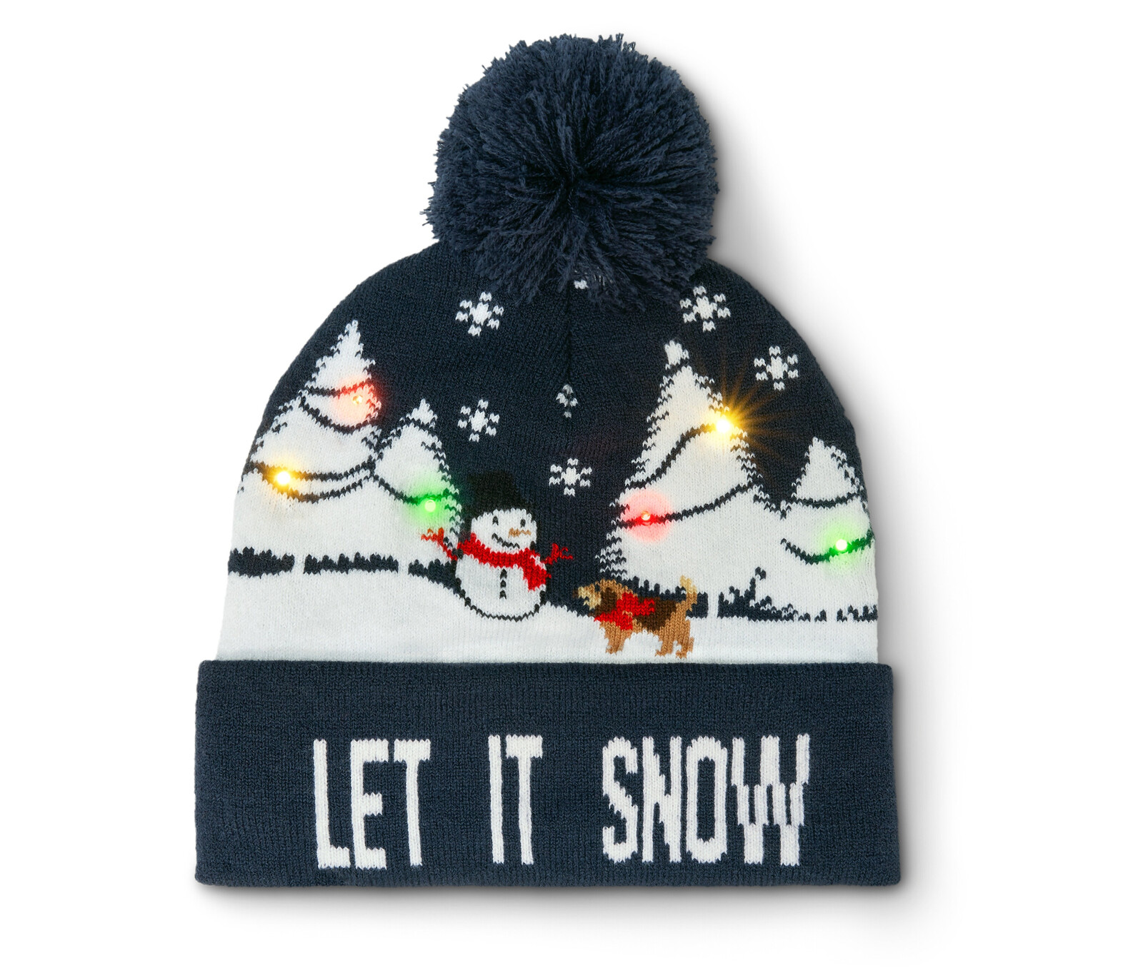 Tchibo - Pletená čepice s LED - barva: modrá