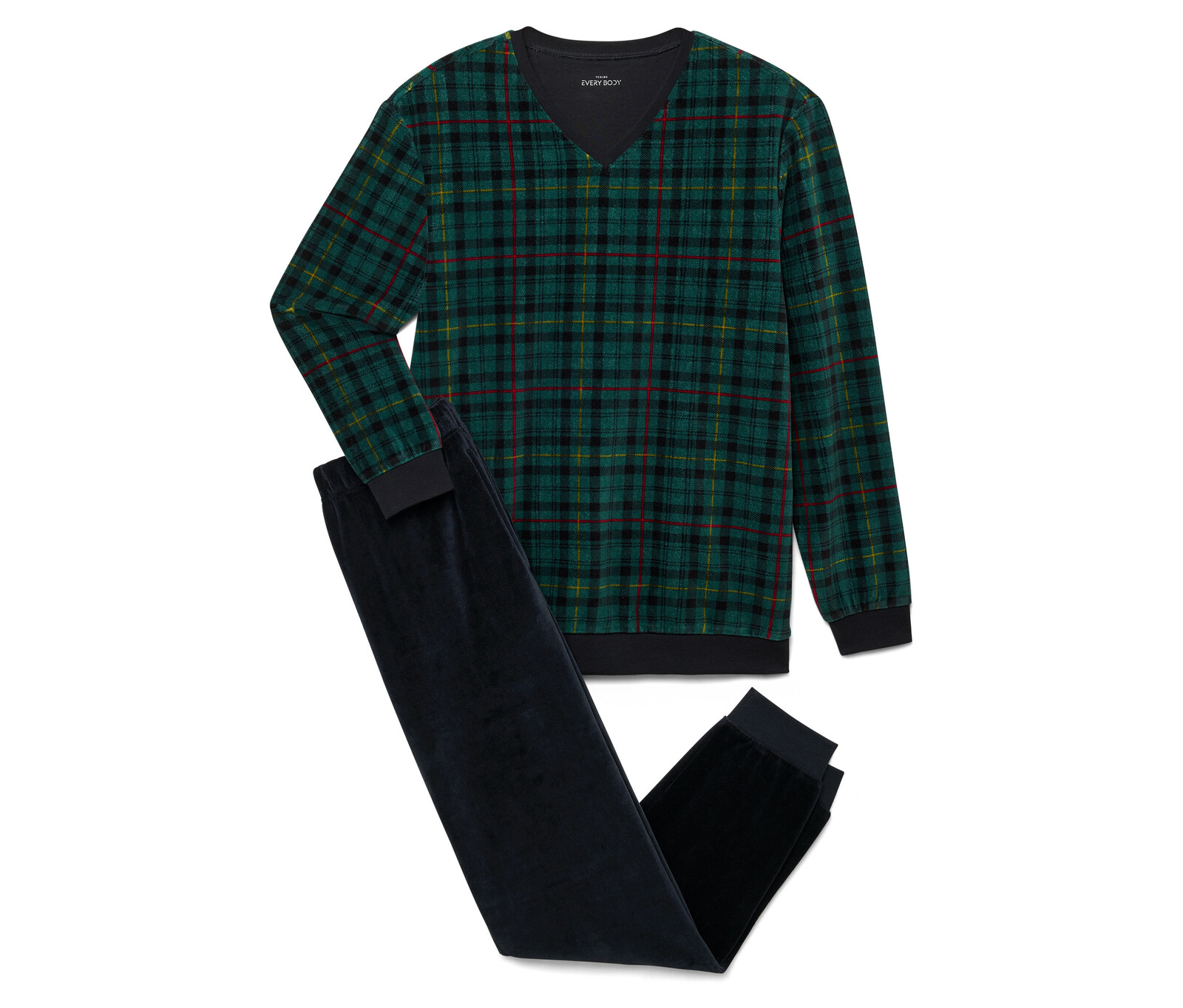 Tchibo - Pyžamová souprava z plyšového úpletu - pro muže - vel. S 44/46 - barva: černá