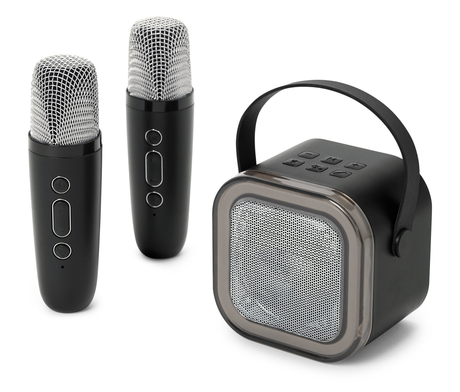 Tchibo - Sada na karaoke s reproduktorem a 2 bezdrátovými mikrofony - barva: černá