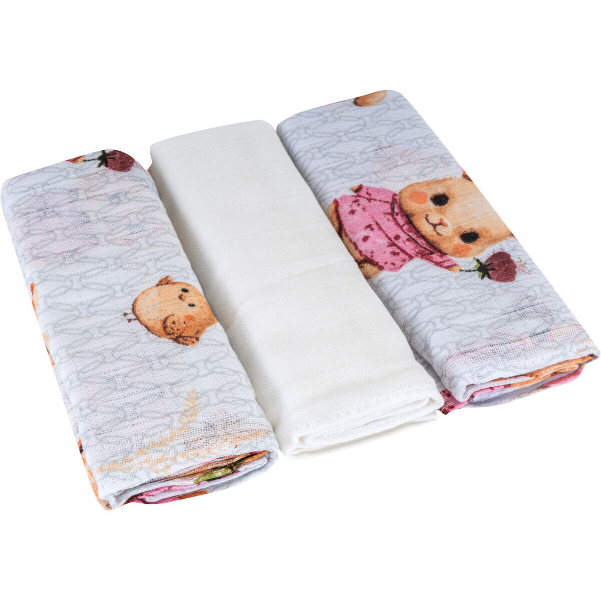 Bomimi Pleny bavlna Premium 140 g/m2 (3ks), 80x70, zajíček růžové