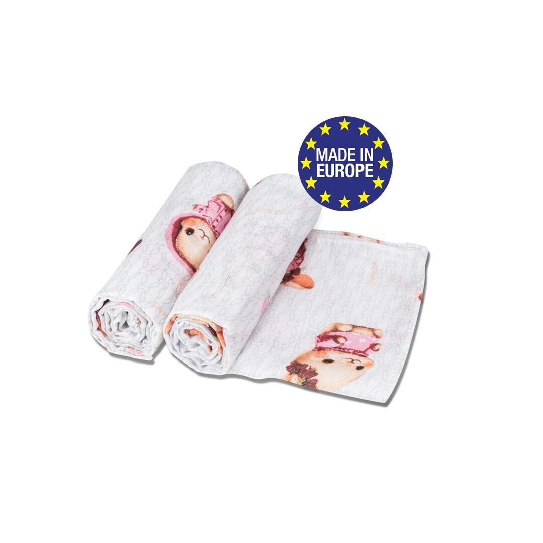 Bomimi Osuška TETRA Premium 140 g/m2 (2ks), 80x100, zajíček růžová